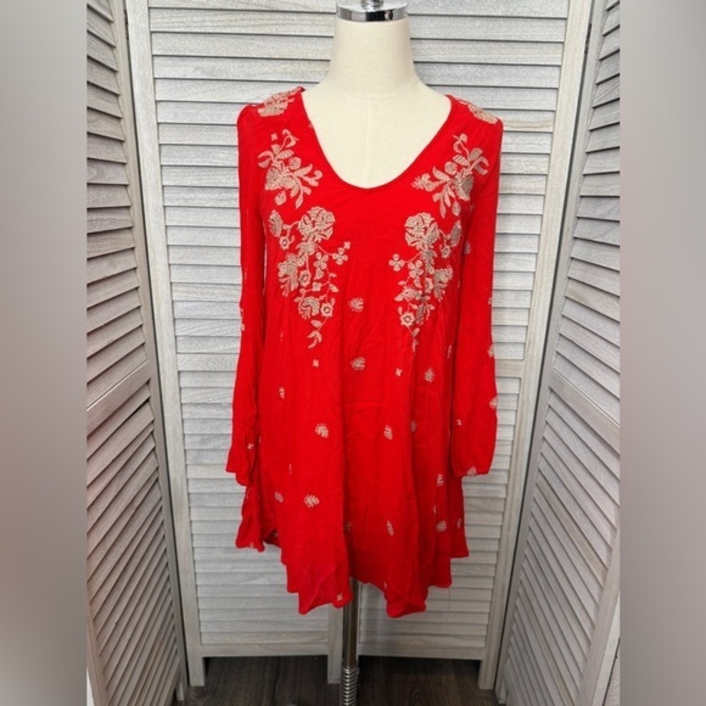 Free People Red Sweet Tennessee Boho Dress Size XS